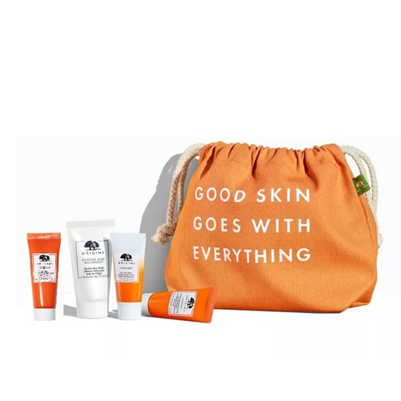 Origins Skincare Gift Set-Orange Bag,Face Wash,Serum,Moisturizer & Cream-5pc-NEW - Picture 11 of 14